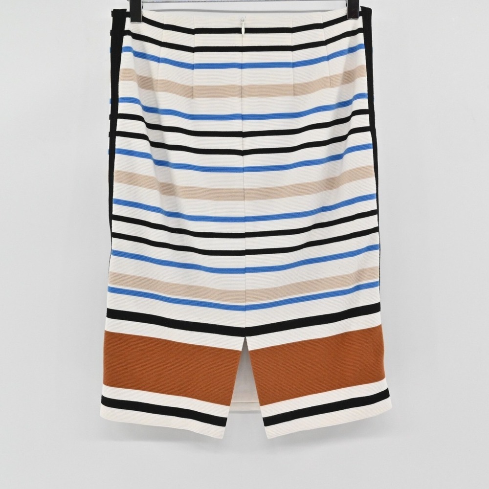 White House Black Market Striped Pencil‎ Skirt Womens Sz 2 Preppy Ponte Corpcore - Picture 2 of 11